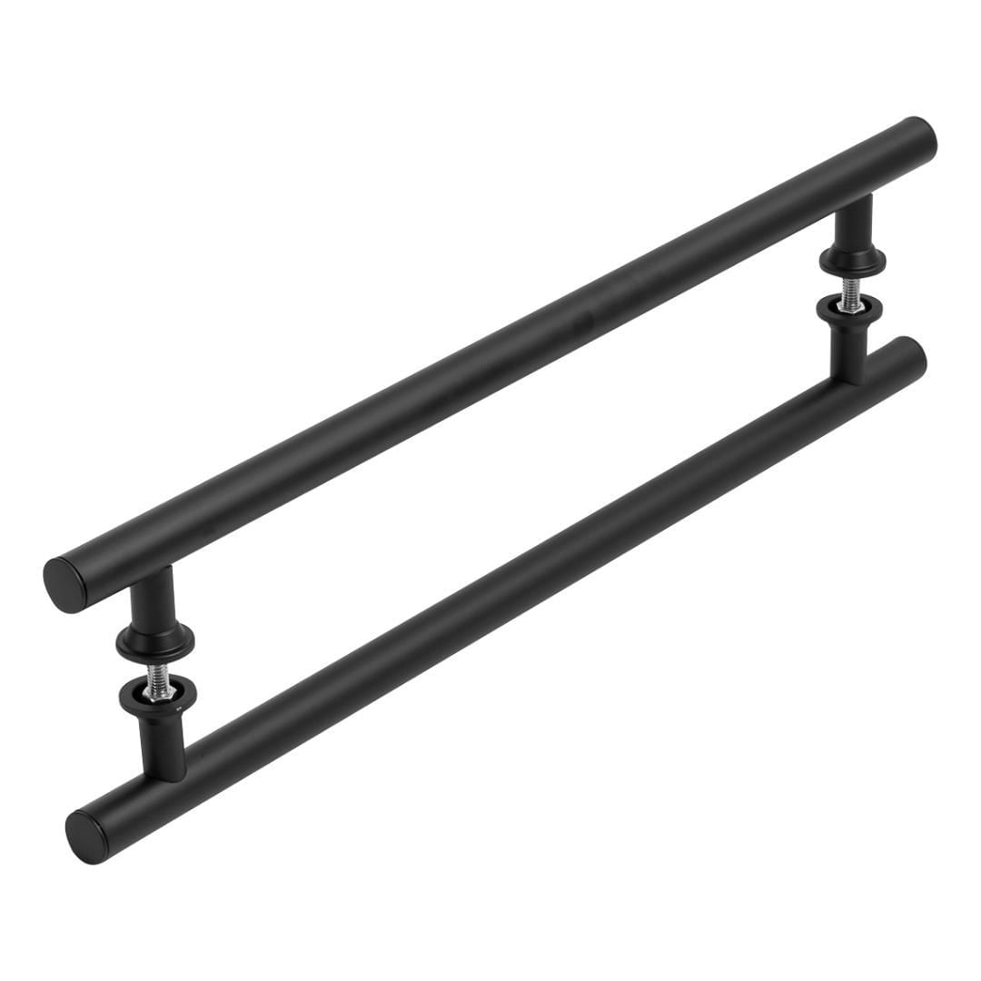 Miniatura Puxador Preto Para Porta De Vidro E Madeira 70Cm