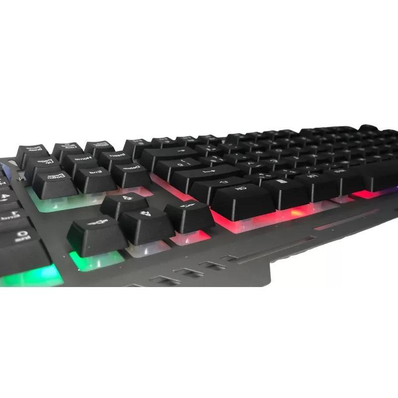 Miniatura Teclado Gamer Semi Mecânico Usb Rgb Pc Computador Videogame