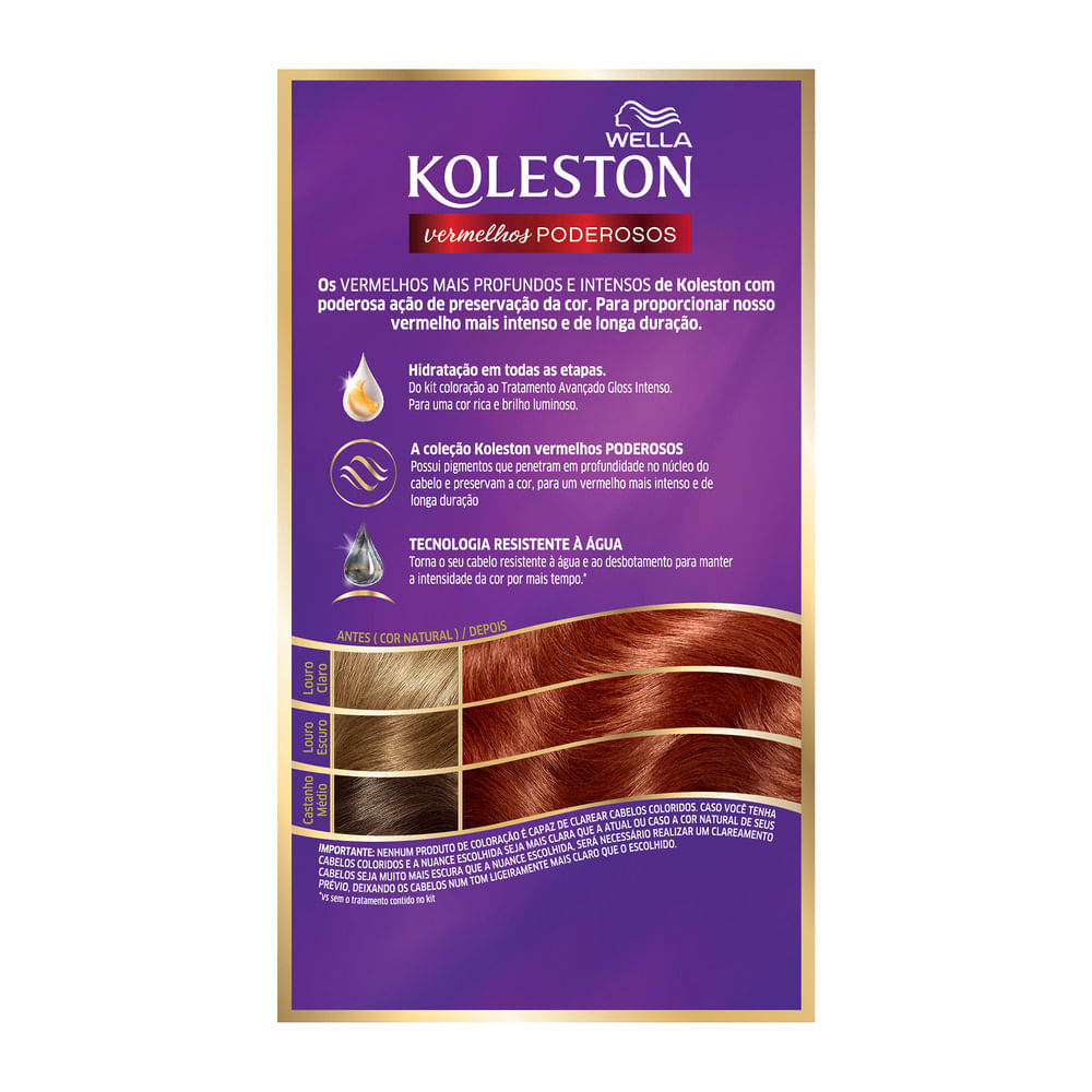 Miniatura Tintura Creme Koleston Wella Acaju Acobreado 64 Kit