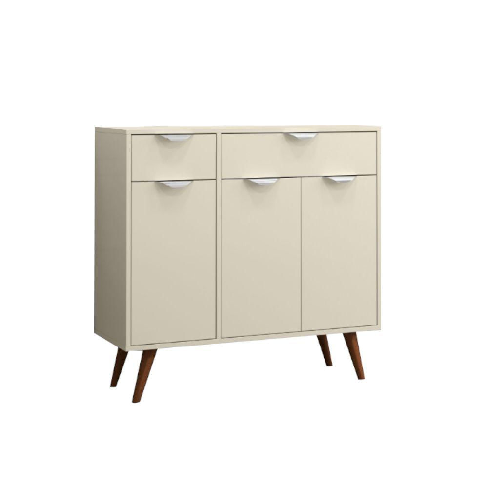 Miniatura Aparador Retrô 2 Gavetas 3 Portas Off White Branco