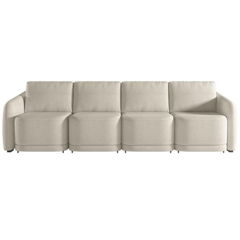 Sofá Cama Casal Para Sala 316cm Polska K04 Bouclê Bege - Mpozenato