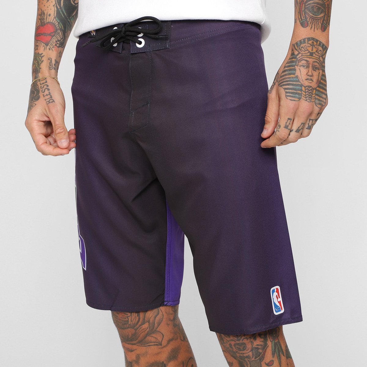 Miniatura Bermuda NBA Los Angeles Lakers Masculina Preto - 38
