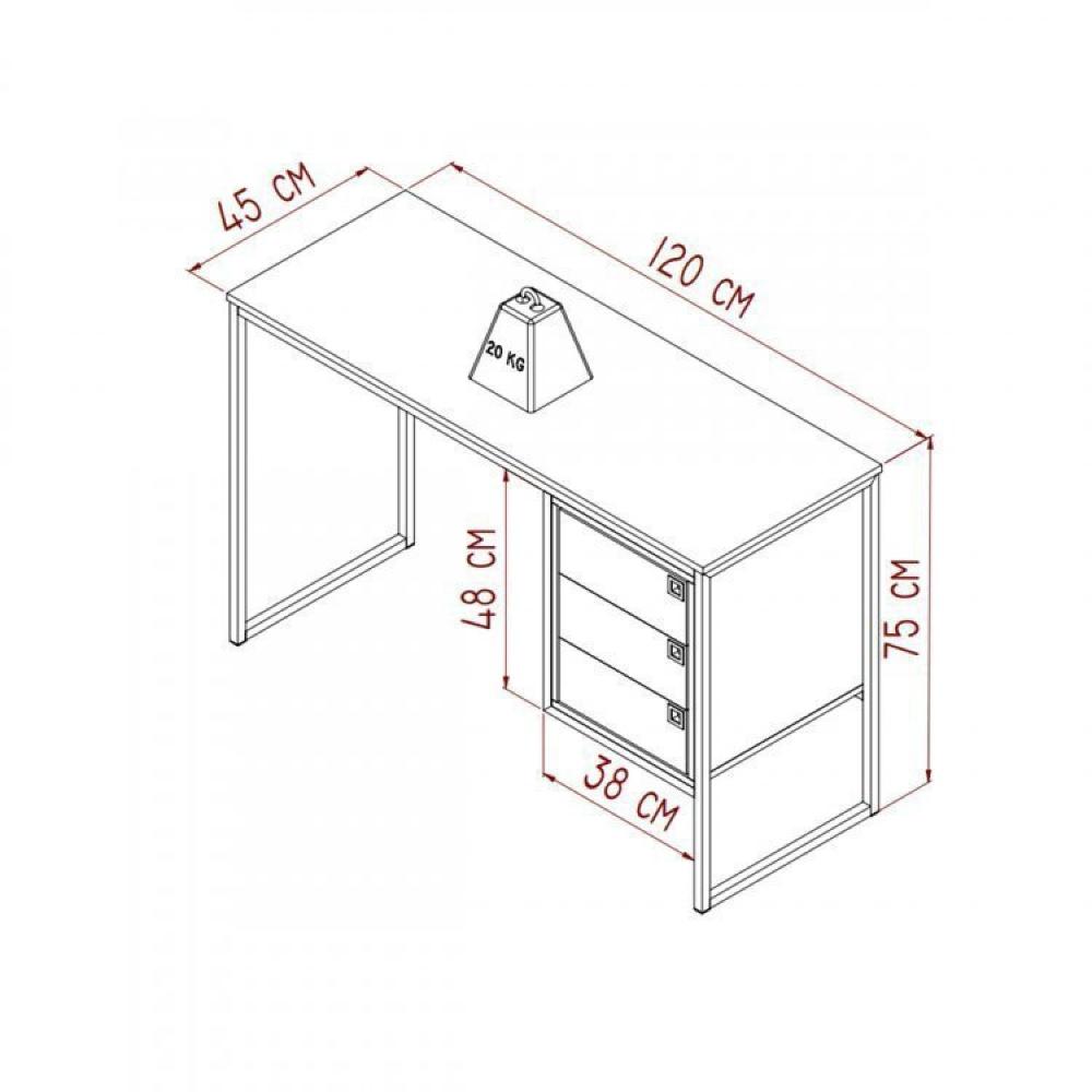 Conjunto Home Office Livreiro 1 Porta 5 Prateleiras e Escrivaninha 3 Gavetas Placa e Ponto Grafite/Mel