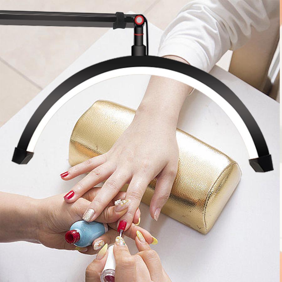 Luminária Mesa Led Arco Estética Nail Com Suporte P/Celular