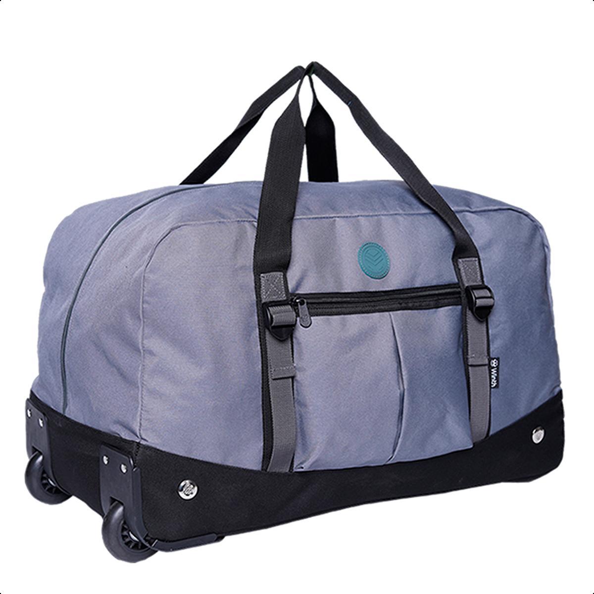 Miniatura Bolsa Mala Sacola De Viagem Com Rodas Reforçada - Cinza
