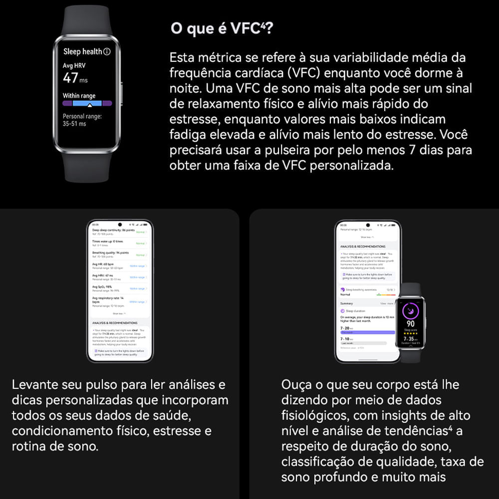 Smartwatch Huawei Band 10 Azul, com Pulseira em Fluoroelastômero, Bluetooth Encomenda - BIVOLT