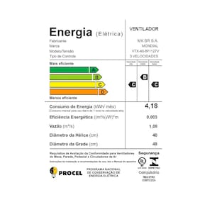 Ventilador de Mesa 40cm Mondial Super Turbo VTX-40-8P 8 Pás 3 Velocidades - Preto 110V