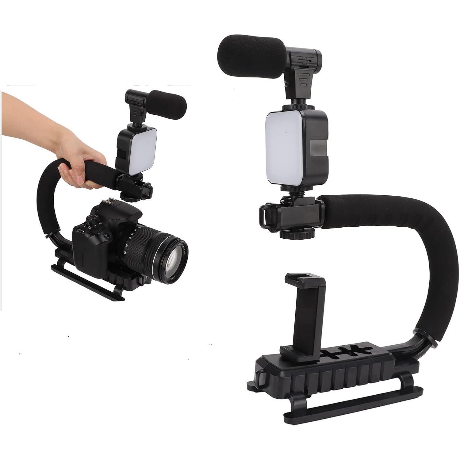 Miniatura Suporte Estabilizador Com Microfone Led De Celular Telefone