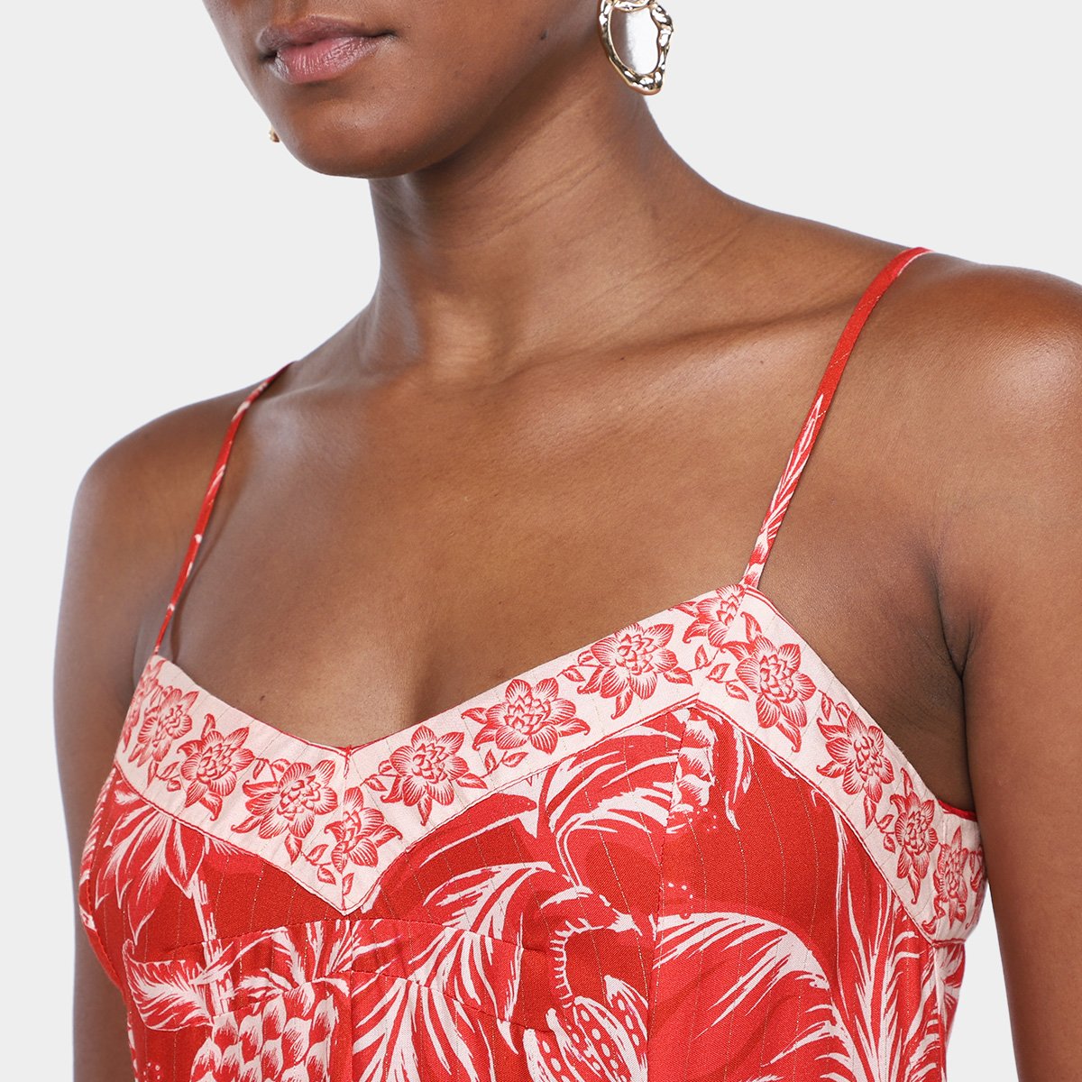 Miniatura Vestido Farm Longo Amalfi Feminino Vermelho - G