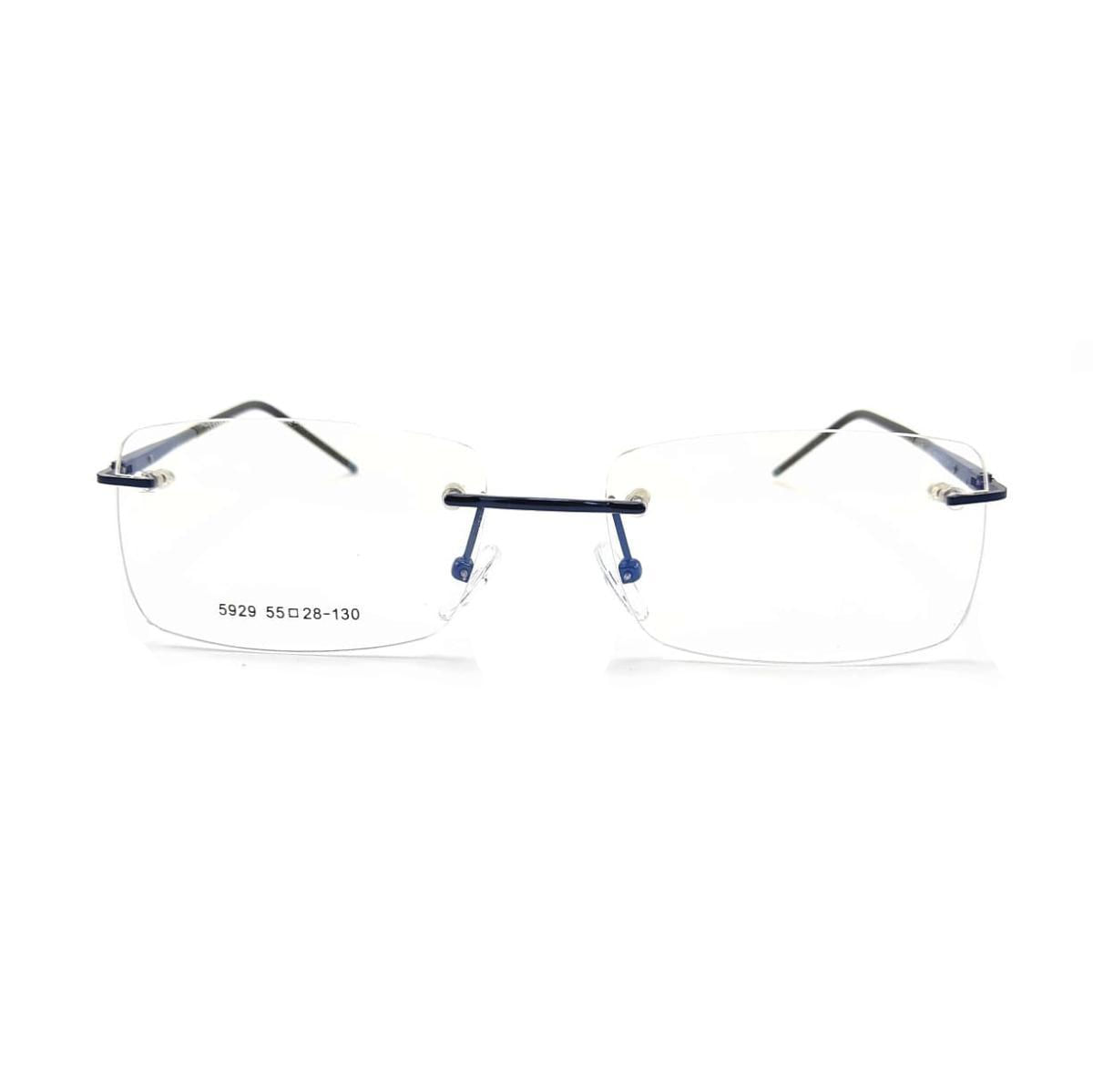 Miniatura Oculos De Grau Sem Armação Aro Flutuante Preto Unissex C7