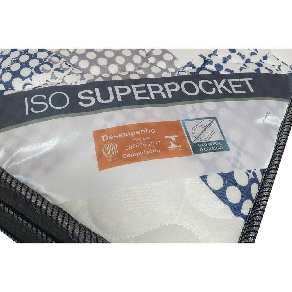 Cama Box Queen: Colchão Molas Ortobom Superpocket Iso Firme + Base Crc Suede Cinza(158X198)
