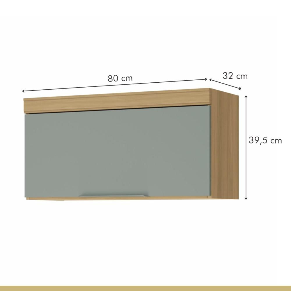 Cozinha 5 Peças 100% MDF Marquesa Nature/Verde