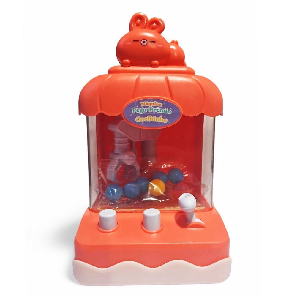 Miniatura Mini Máquina De Bola Pega Premio Jogo Com Garra Divertido Coelho Rosa