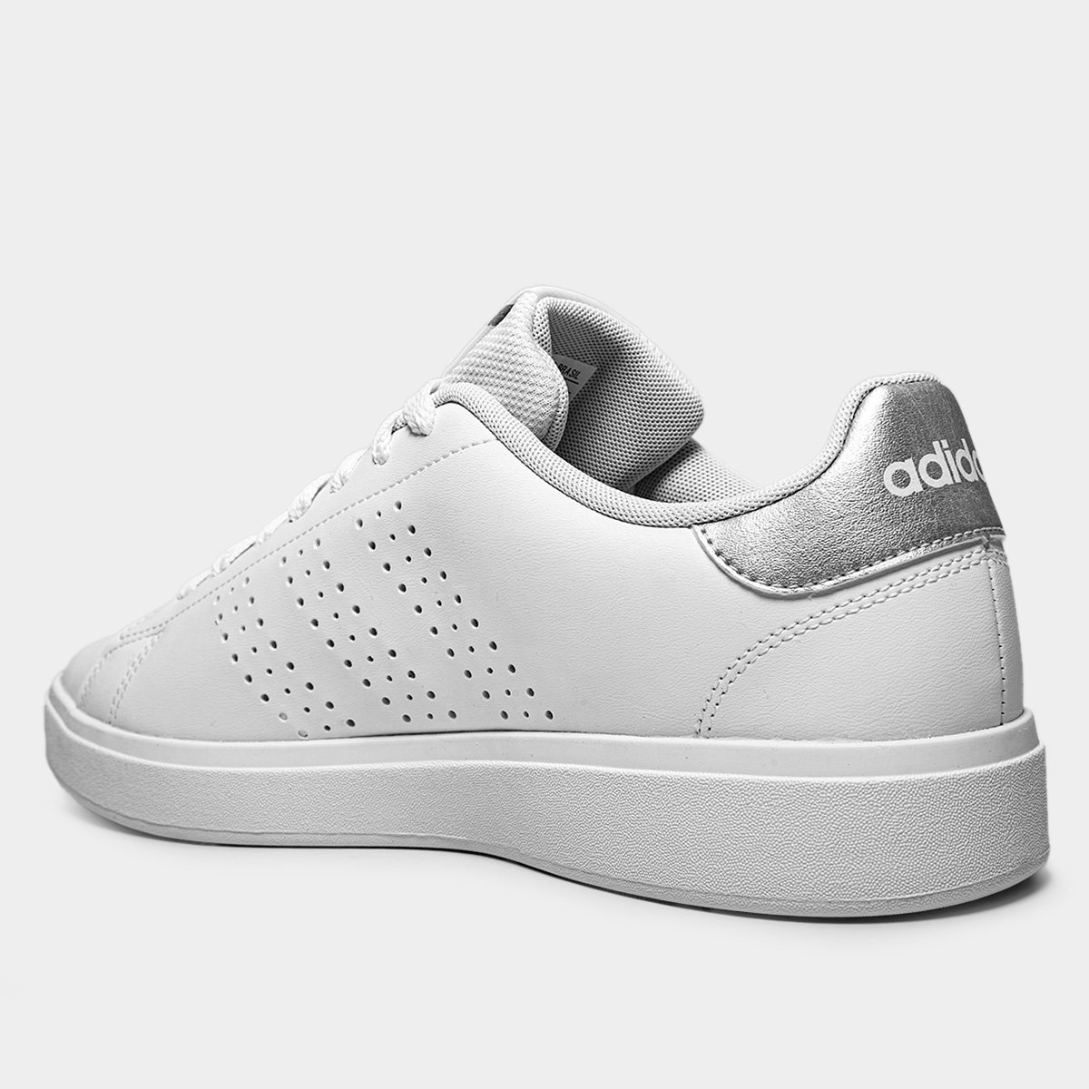 Miniatura Tênis Adidas Advantage Base 2.0 Feminino Branco+prata - 34