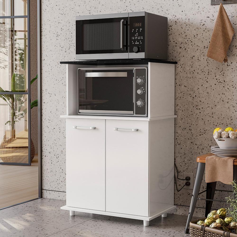 Miniatura Balcão Multiuso Isis 2 Portas Para Forno E Micro-ondas Branco - Nicioli Branco