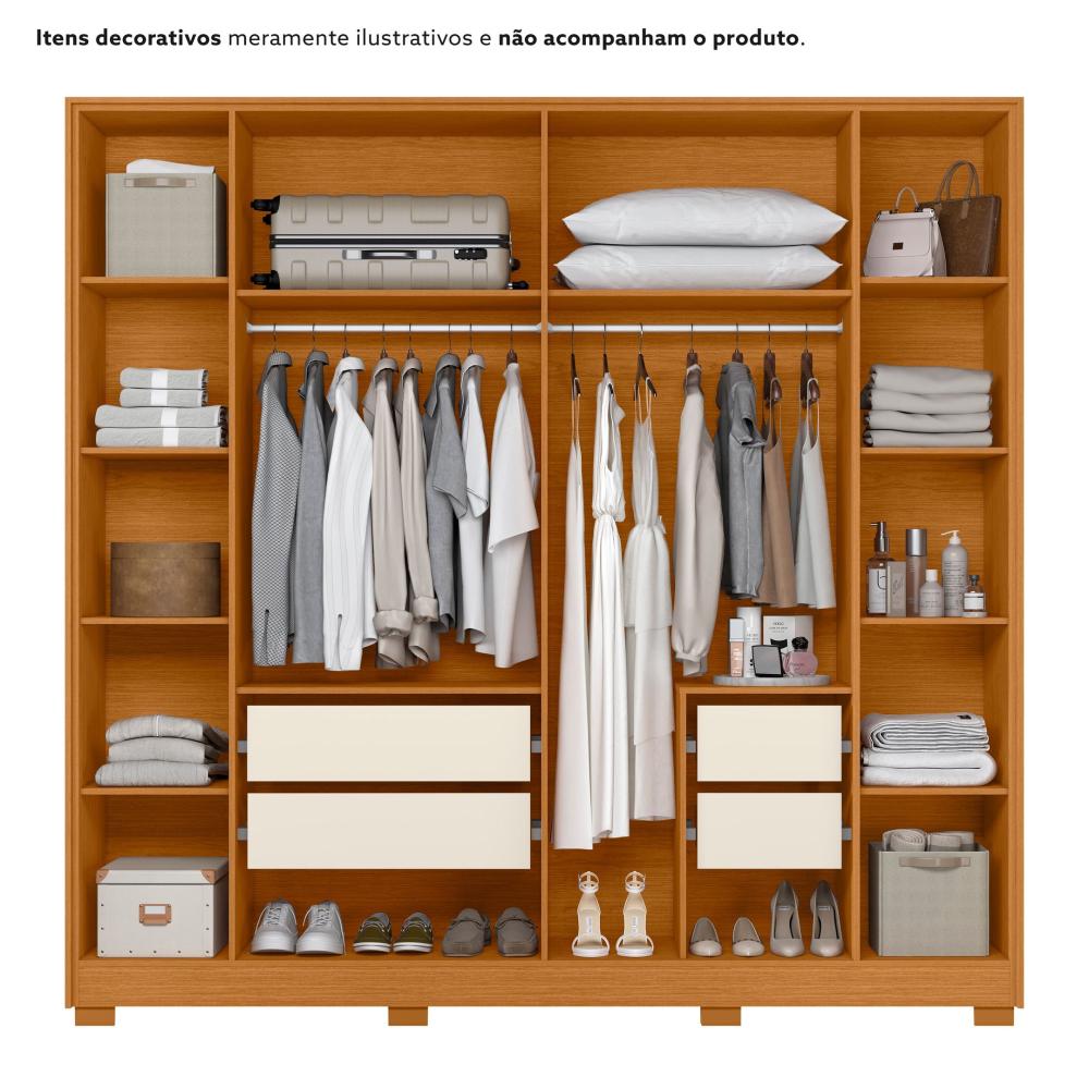 Miniatura Guarda Roupa Casal 06 Portas Deville Cinamomo/Off White