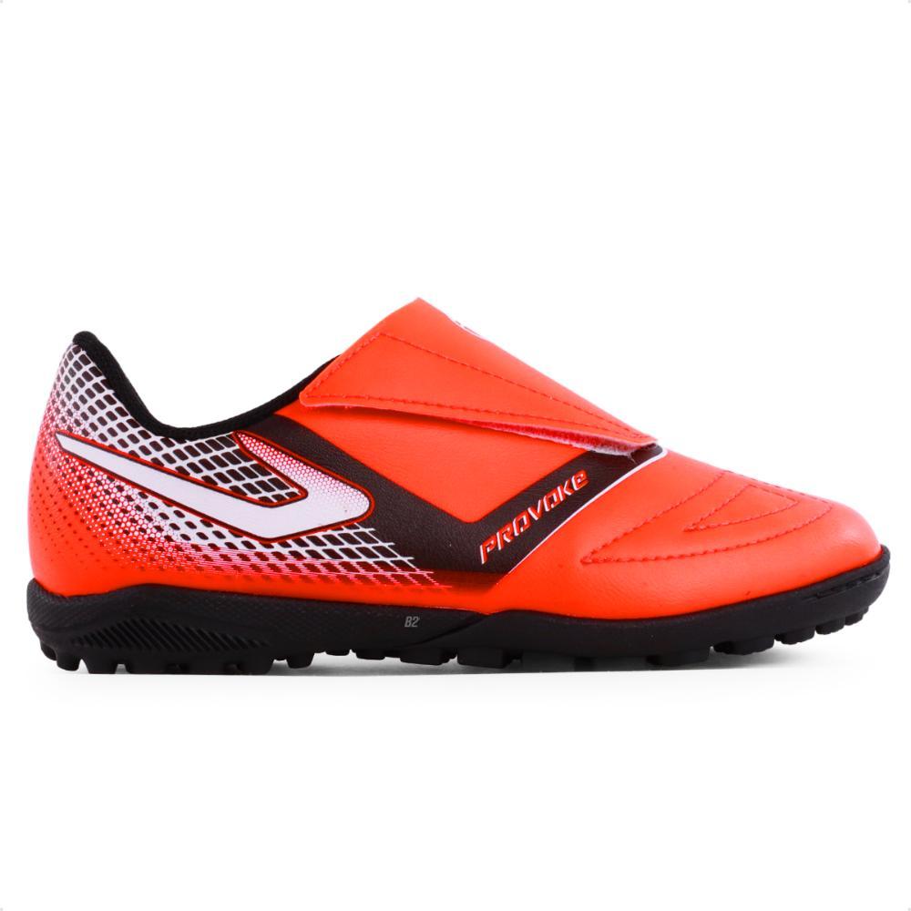 Miniatura Chuteira Society Topper Provoke Infantil Coral / Preto - 28