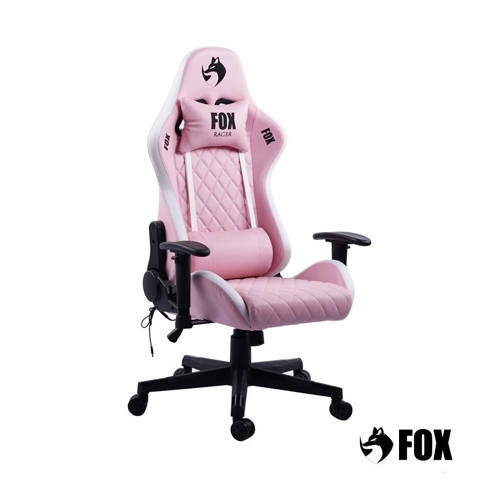Miniatura Cadeira Gamer Fox Racer Rgb Com Iluminação Led Rosa Ut-c1583l