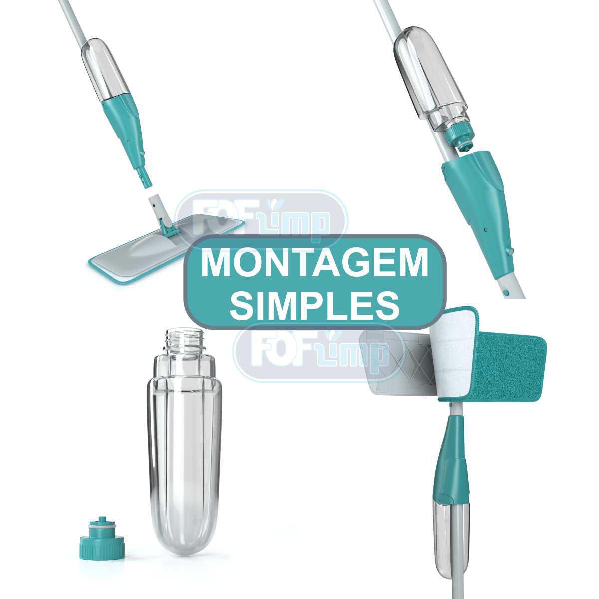 Miniatura Kit Mop Spray Fit Flashlimp Reservatório Limpa Piso + Refil