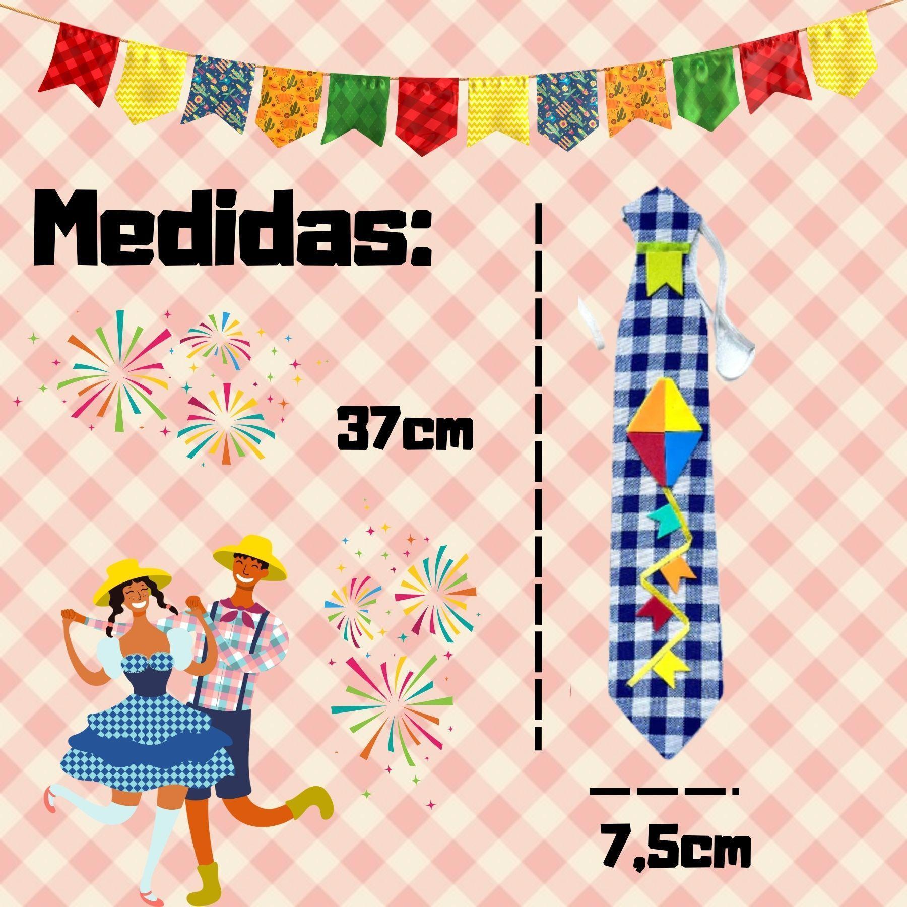 Miniatura 10 Gravatas Festa Junina São João Decorada Caipira Quadrilha