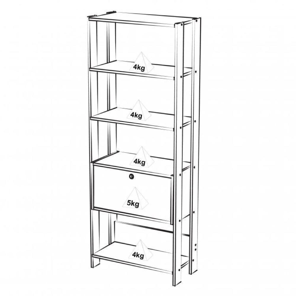 Sala de Estar Completa Rack com Estante Memphis Match Carvalho/Off White