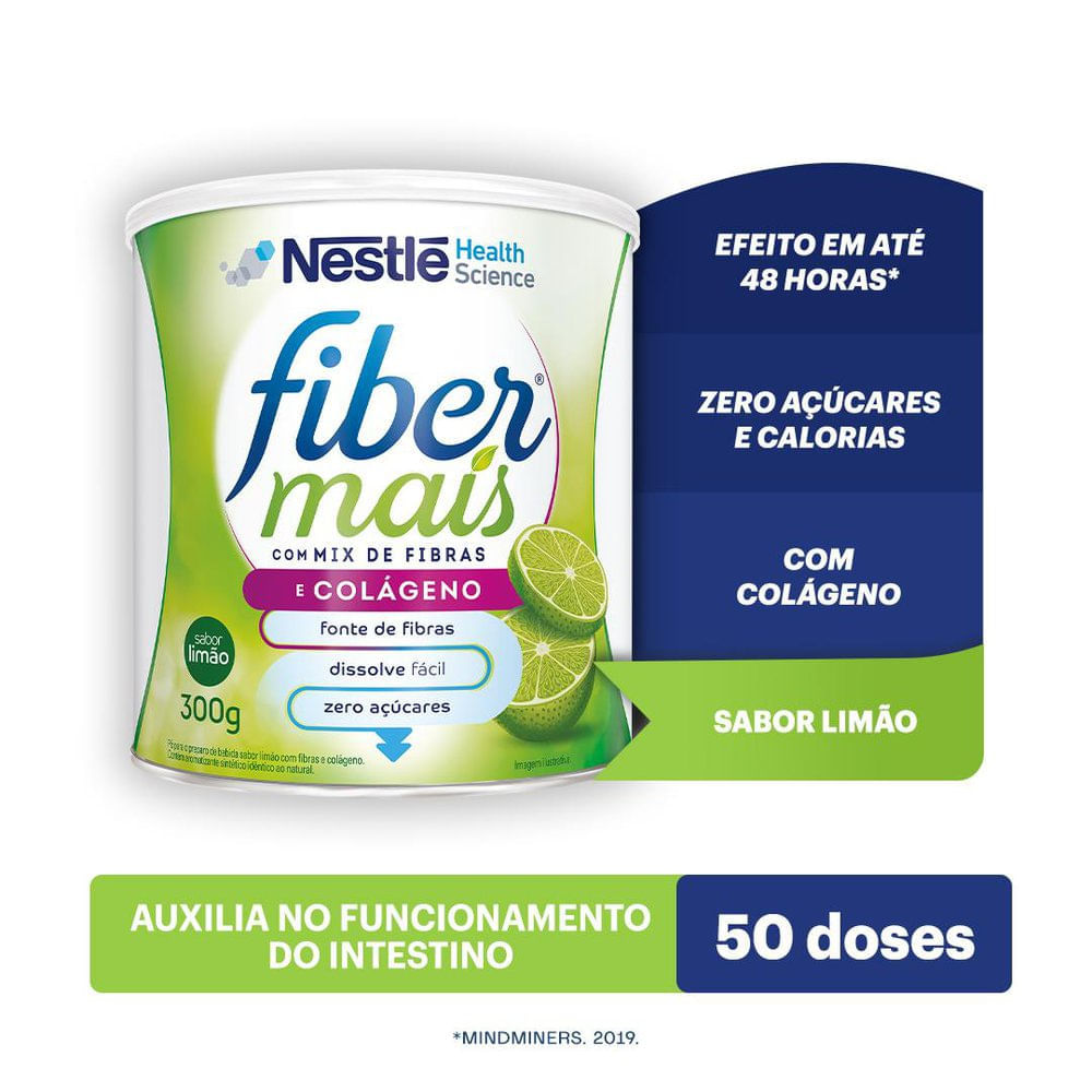 Miniatura Regulador Intestinal FiberMais Colágeno Mix de Fibras Sabor Limão 300g
