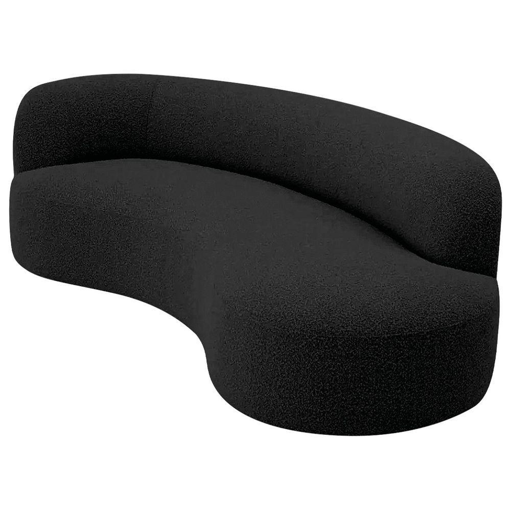 Divã Recamier Orgânico Tokyo 160cm Lado Direito Linho Preto