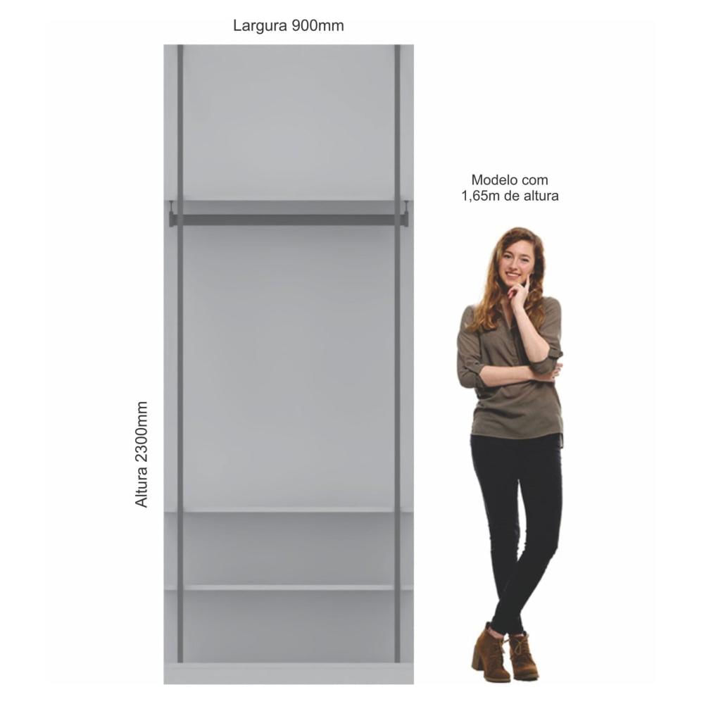 Miniatura Módulo Prateleiras e Cabideiro Guarda Roupa Closet Modulado Smart Tube Duna