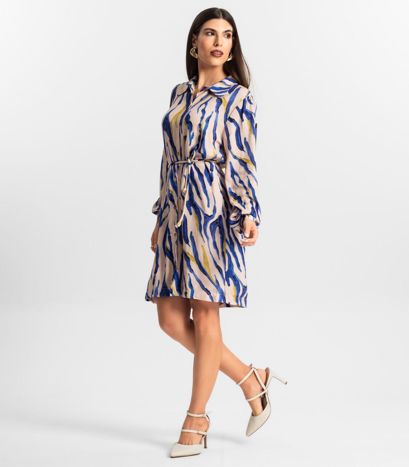 Miniatura Vestido Feminino Chemise Endless Bege G