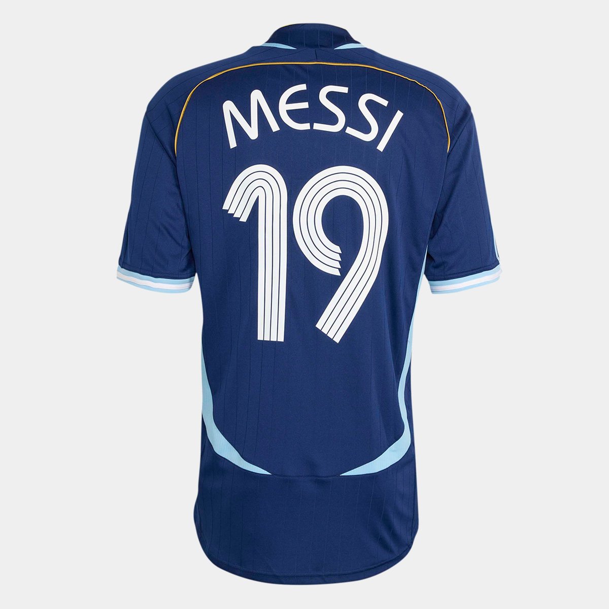 Miniatura Camisa Seleção Argentina Away 2006 Messi Nº19 Adidas Masculina Azul - EEGG
