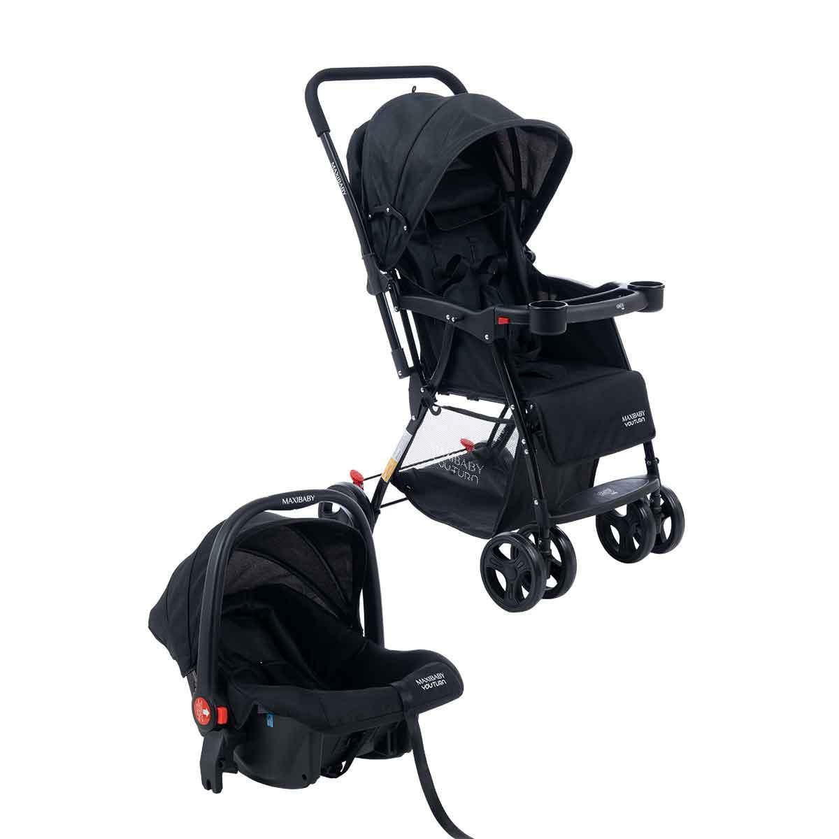 Carrinho De Bebê Com Bebê Conforto Youturn Maxi Baby Preto