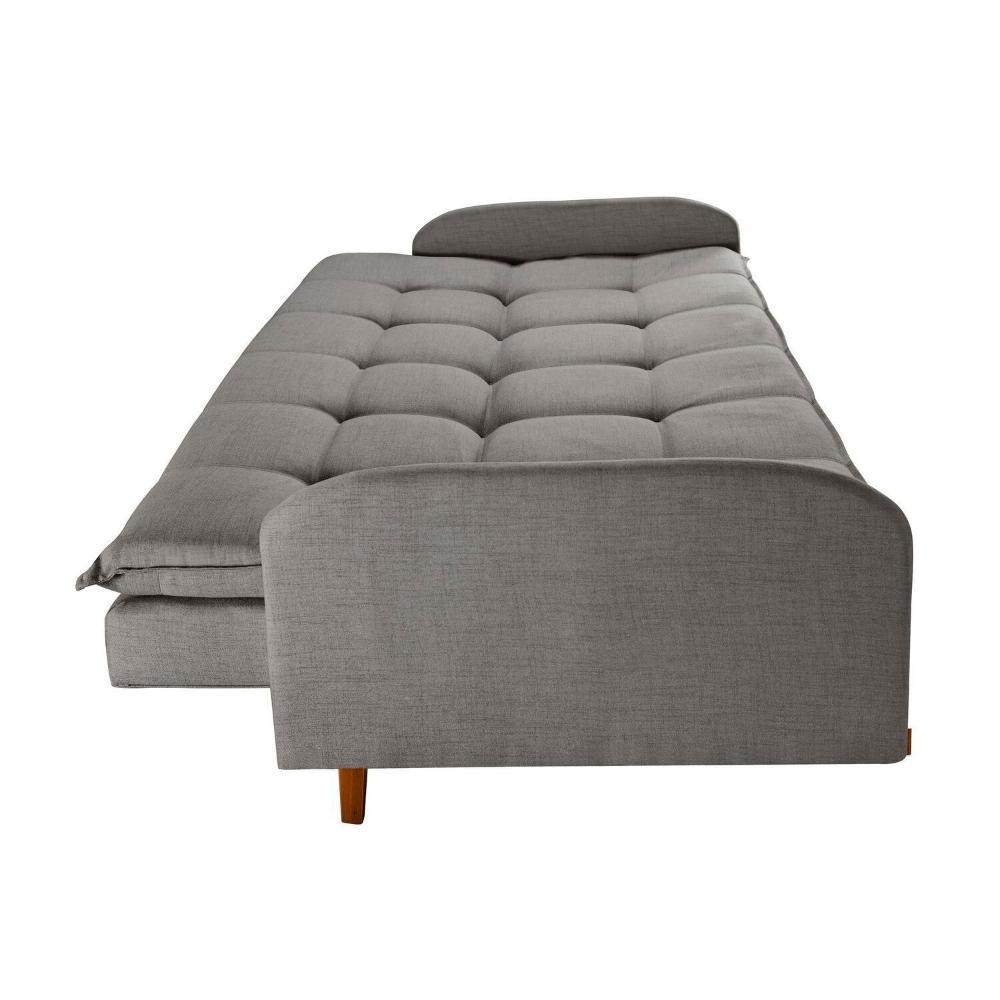 Miniatura Sofa Cama em Linho 202cm X 92cm Cannes Cinza