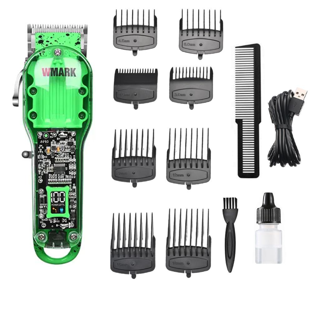 Miniatura Máquina Corte Cabelo Wmark NG412 Ajustável 300min 8 Pentes
