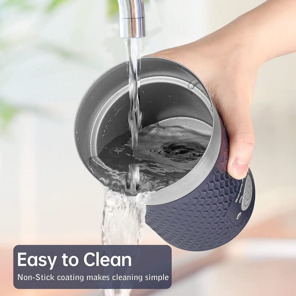 Miniatura Espumador de Leite Elétrico 300 mL 4 em 1 com Modo Automático, 110V, SIMPLETASTE, Azul