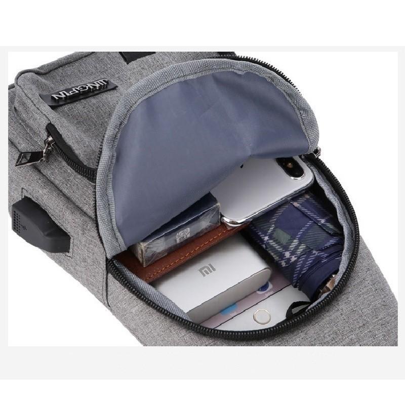 Bolsa Ombro Masculina Mochila Anti-Roubo Ombro Entrada