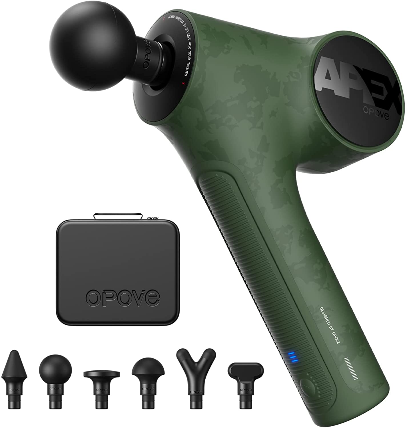 Miniatura Opove PO5N Massageador Pistola Elétrico Profissional Sem Fio 6 Acessórios Verde