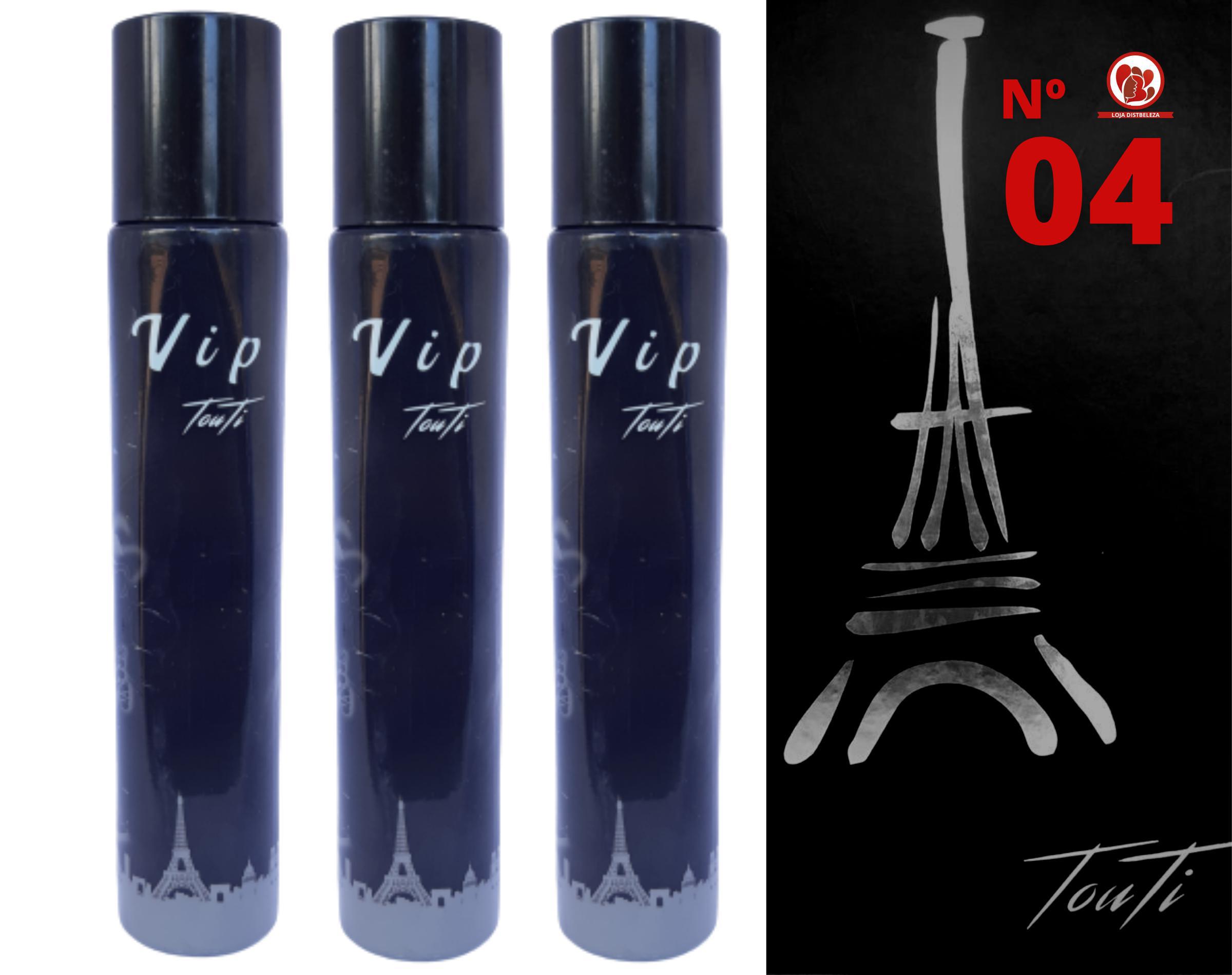 Miniatura Perfume Vip Touti Nº 04 Com Alta Fixação Kit Com 3 Perfumes