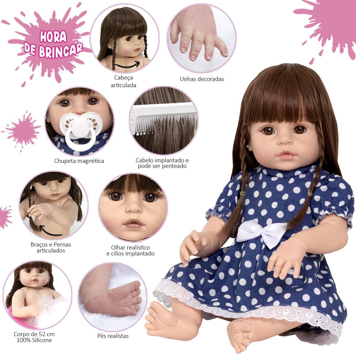 Miniatura Bebê Tipo Reborn Realista Linda 20 Itens Bolsa Maternidade
