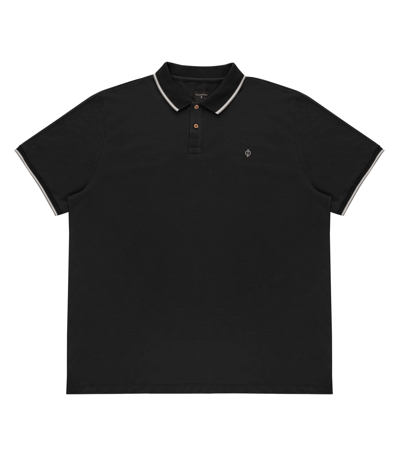 Miniatura Camisa Polo Masculina Plus Size Diametro Preto Plus G1