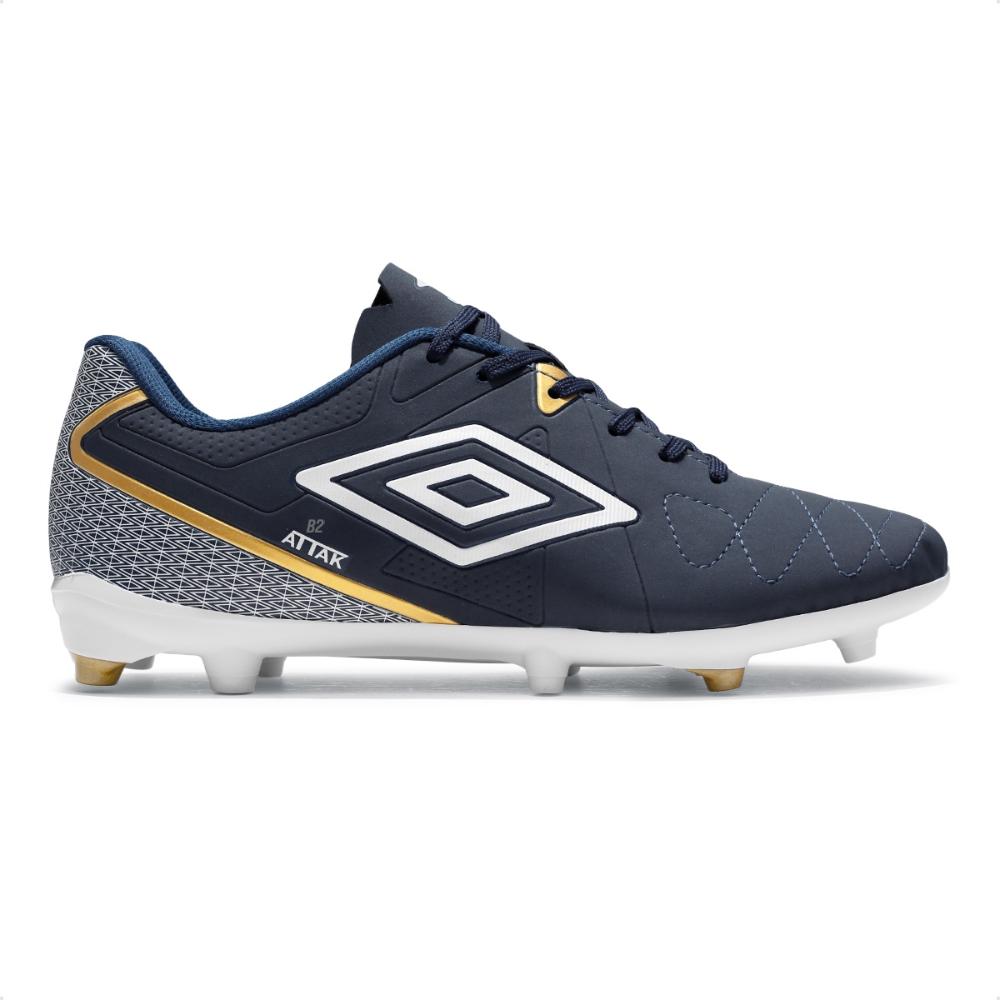 Miniatura Chuteira Campo Umbro Attak Eternal Masculino Marinho / Branco - 38