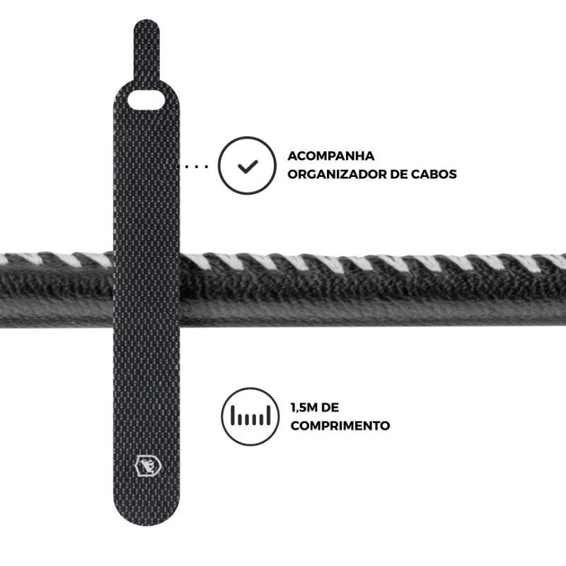 Kit Carregador Portátil Nano Snap Magsafe + Cabo Turbo Militar - USB-A / Tipo C - Gshield