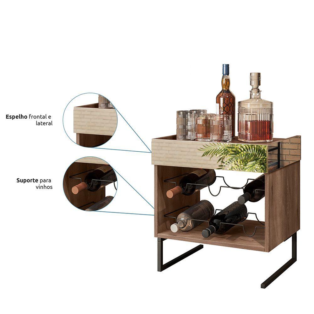 Miniatura Mini Adega Aparador Barzinho Industrial Com Espelho Aurora