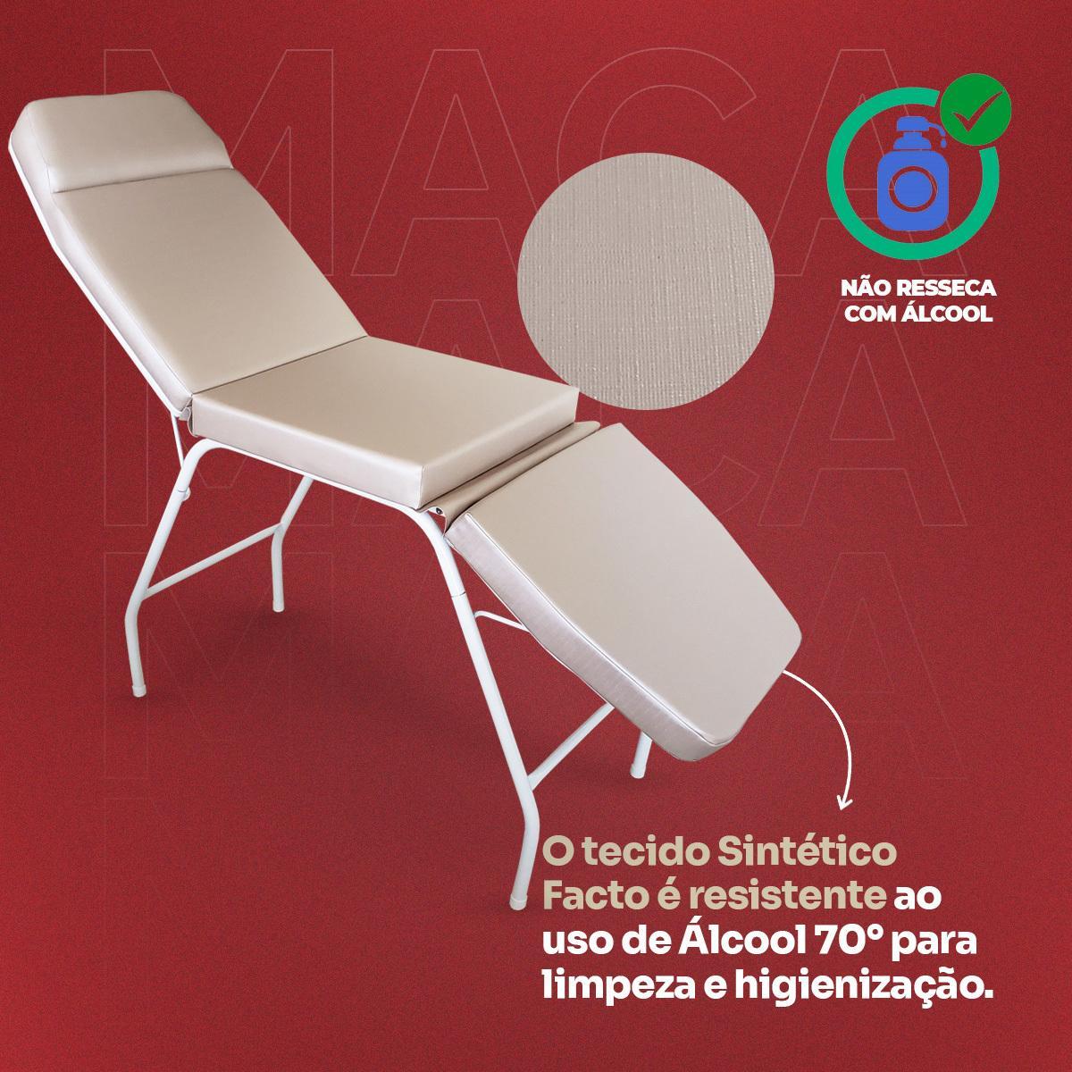Maca 3 Posições Reclinável Estética Rose Estr Branca For-Ty