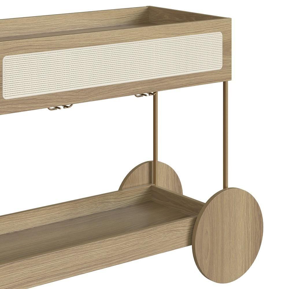 Carrinho Bar 1 Gaveta Porta Taças Pé Metal Arlo A10 Hanover-dourado - Mpozenato