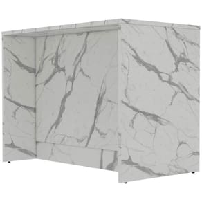 Bancada Bartira Gourmet com 1 Porta, 4 Gavetas e 1 Prateleira - 126cm de largura Branco e Thassos