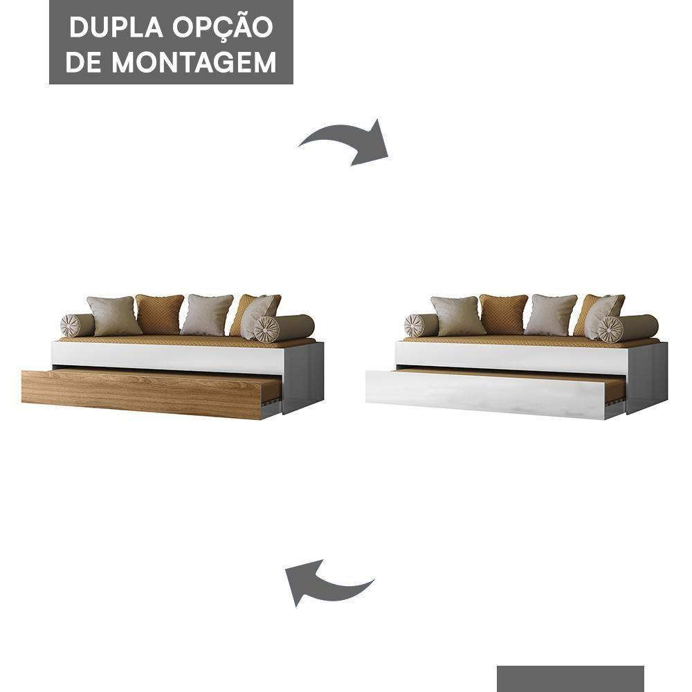 Miniatura Bicama Solteiro ônix Flex Nature-branco - Peternella Móveis Nature-branco