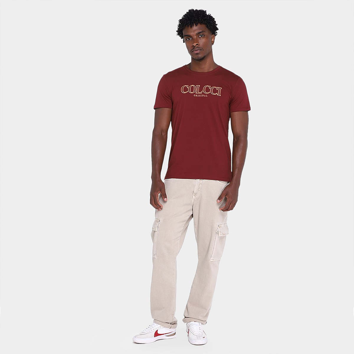Miniatura Camiseta Colcci Casual Masculina Bordô - G
