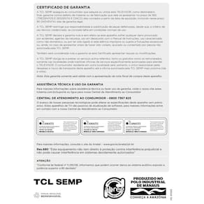 Smart TV 75" 4K TCL 75P6K Google TV HDR10+ Processador AiPQ