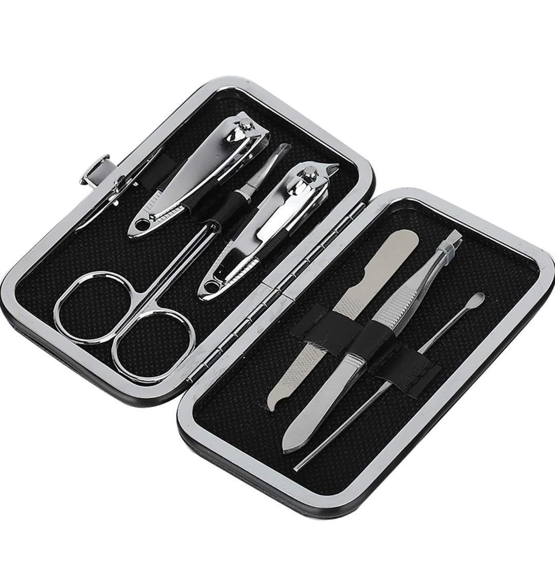 Miniatura Kit Conjunto Manicure 6 Em 1 Tesoura Unha Aço Inoxidável