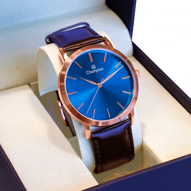 Relógio Masculino Champion Analógico Couro Marrom CN20677A